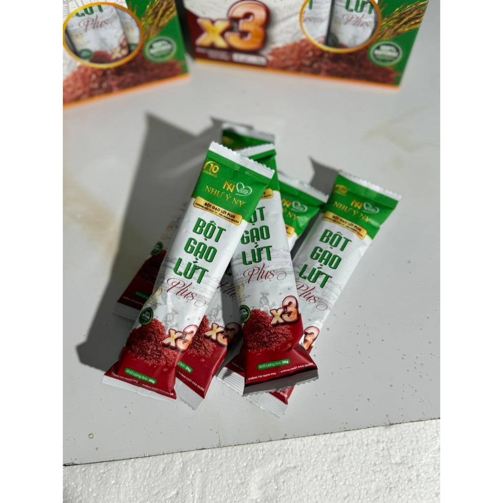 [Mua 3 hộp Plus] Bột gạo lứt Plus X3 Như Ý hộp 20 gói hỗ trợ giảm cân,giảm mỡ dùng thay cho bữa ăn, hộp 20 gói