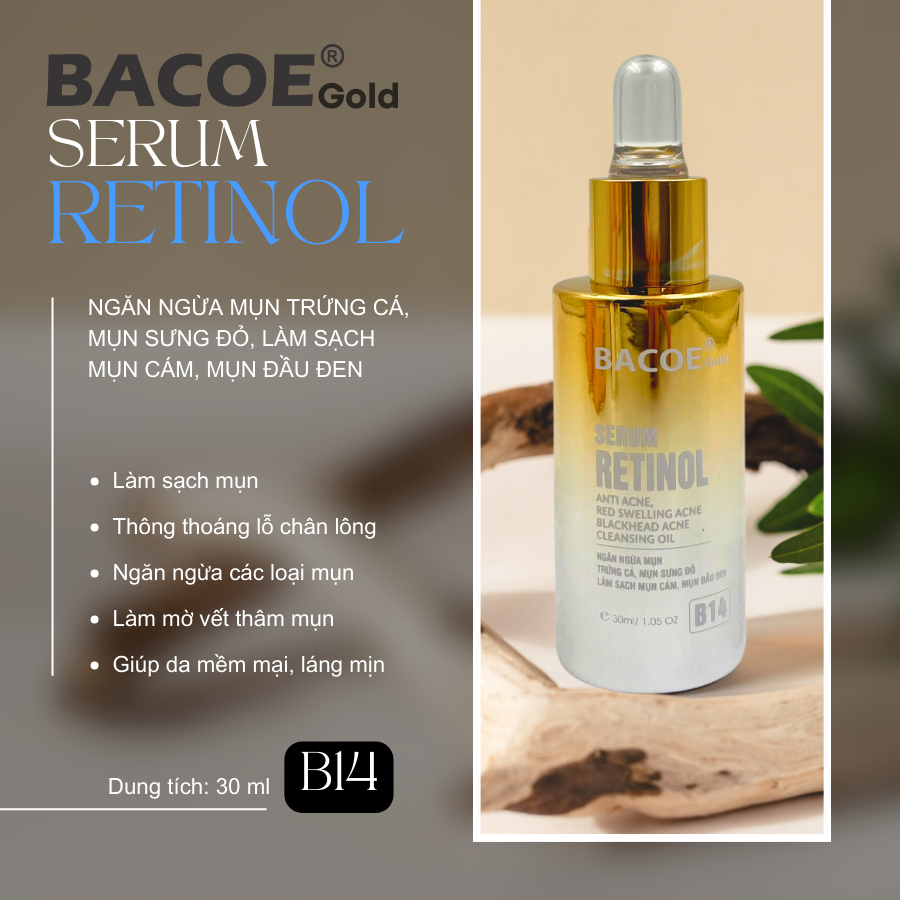 SERUM DƯỠNG DA BACOE GOLD - RETINOL - ALPHA ARBUTIN - VITAMIN C