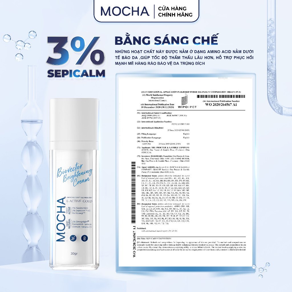 Kem Dưỡng Sáng Và Phục Hồi Da Mocha Biovector 6 Active, Dịu Nhẹ Lành Tính Cho Cả Da Dầu Mụn Nhạy Cảm