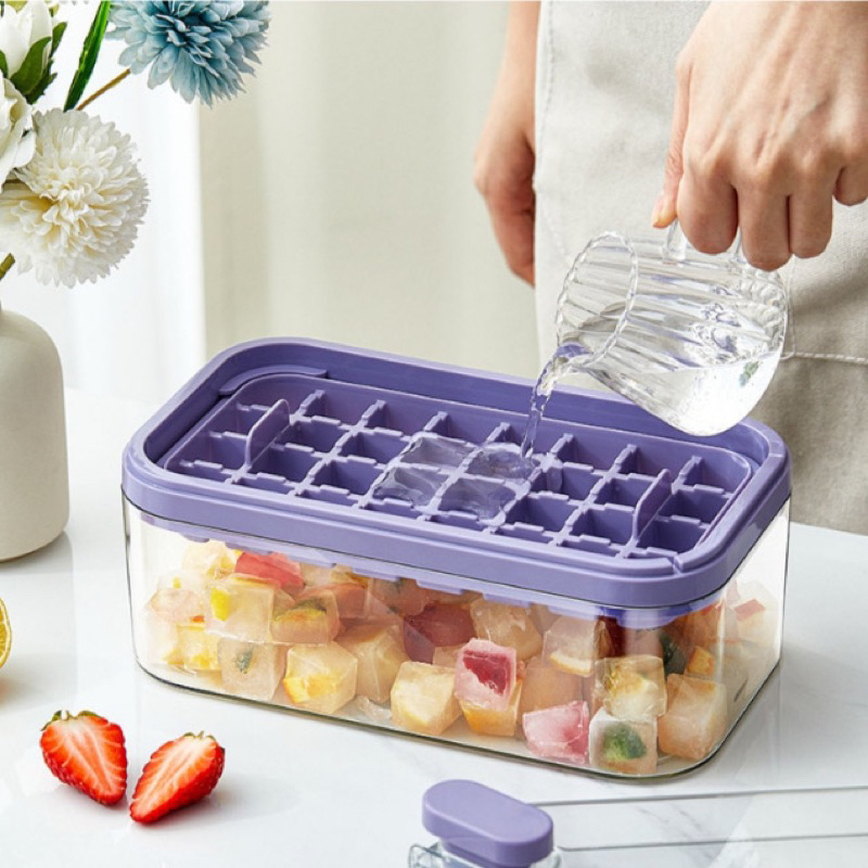 Khay Làm Đá thông minh 32 viên Có Nắp Đậy an toàn cho sức khỏe (Tuyển   )