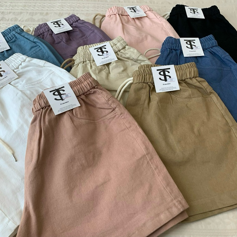 Quần short trơn basic cạp chun mùa hè thoáng mát dành cho nữ nhiều màu - SANA CLOSET #222
