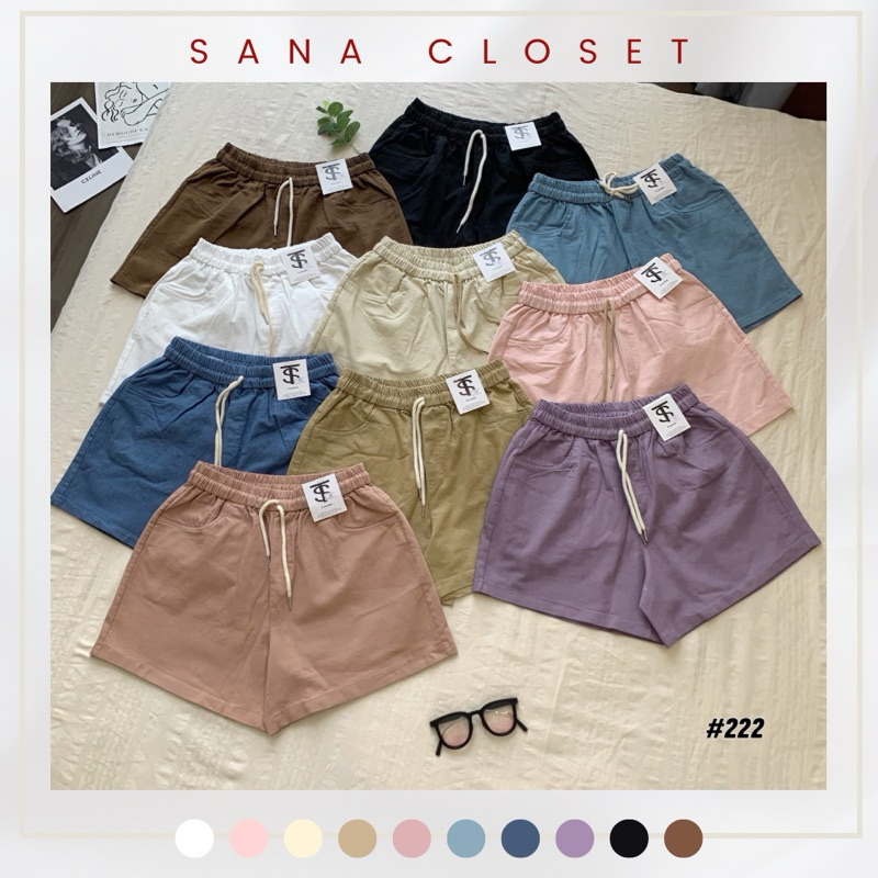 Quần short trơn basic cạp chun mùa hè thoáng mát dành cho nữ nhiều màu - SANA CLOSET #222