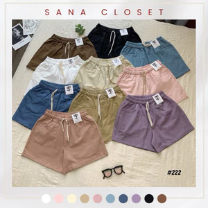 Quần short trơn basic cạp chun mùa hè thoáng mát dành cho nữ nhiều màu - SANA CLOSET #222