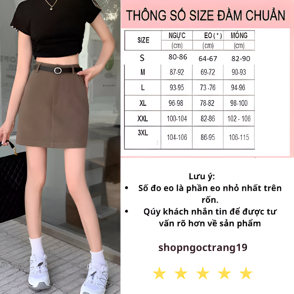 Chân Váy Chữ A Ngắn 42cm Cách Điệu Khóa Trước Phối Đai Da_Thời Trang Hè Thu 2024_shopngoctrang19_CV116NT