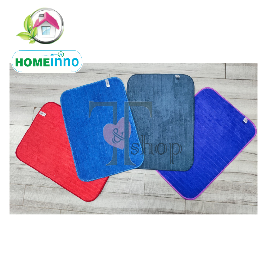 Thảm Lau Chân, Thảm Chùi Chân 2 Mặt Mịn Microfiber Siêu Thấm Hút Homeinno Nhiều Kích Thước