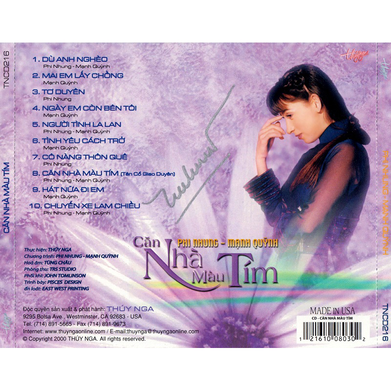 Băng Cassette Phi Nhung, Mạnh Quỳnh - Căn Nhà Màu Tím