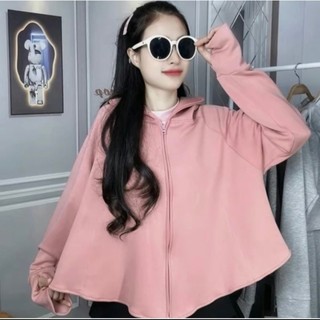Áo Chống Nắng Umi Xốp Dẻo Dáng Ngắn Xỏ Ngón Vành Mũ To Áo Chống Tia UV Dáng Lỡ Freesize Form Rộng