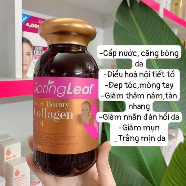 Viên collagen (90v/180v) chống lão hóa, đẹp da cho người từ 18 tuổi SpringLeaf Inner Beauty collagen 6-in-1 Advanced, Úc