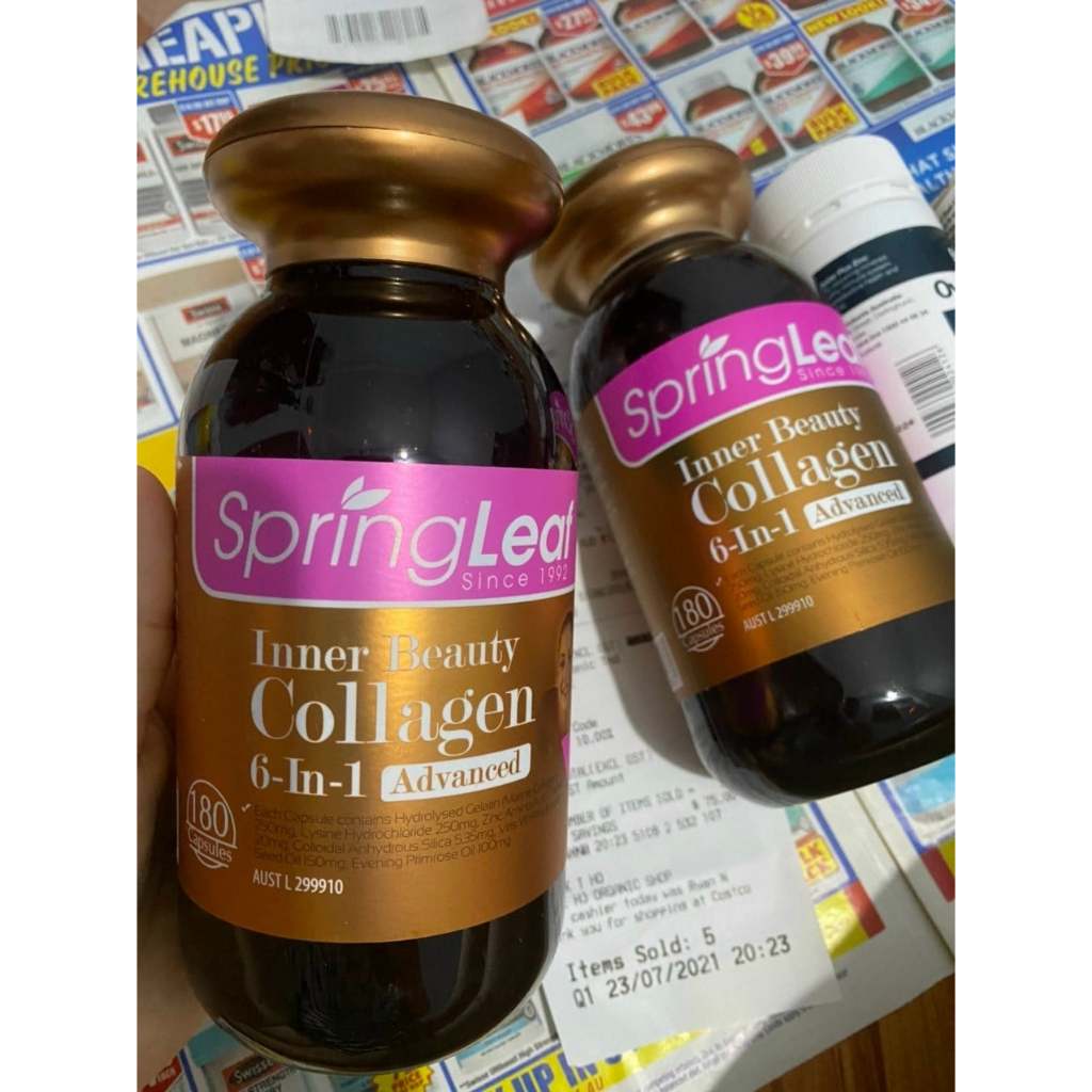 Viên collagen (90v/180v) chống lão hóa, đẹp da cho người từ 18 tuổi SpringLeaf Inner Beauty collagen 6-in-1 Advanced, Úc
