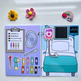 Đồ chơi bóc dán Bệnh viện thú y Poppy Playtime - Búp bê giấy Pighandmade
