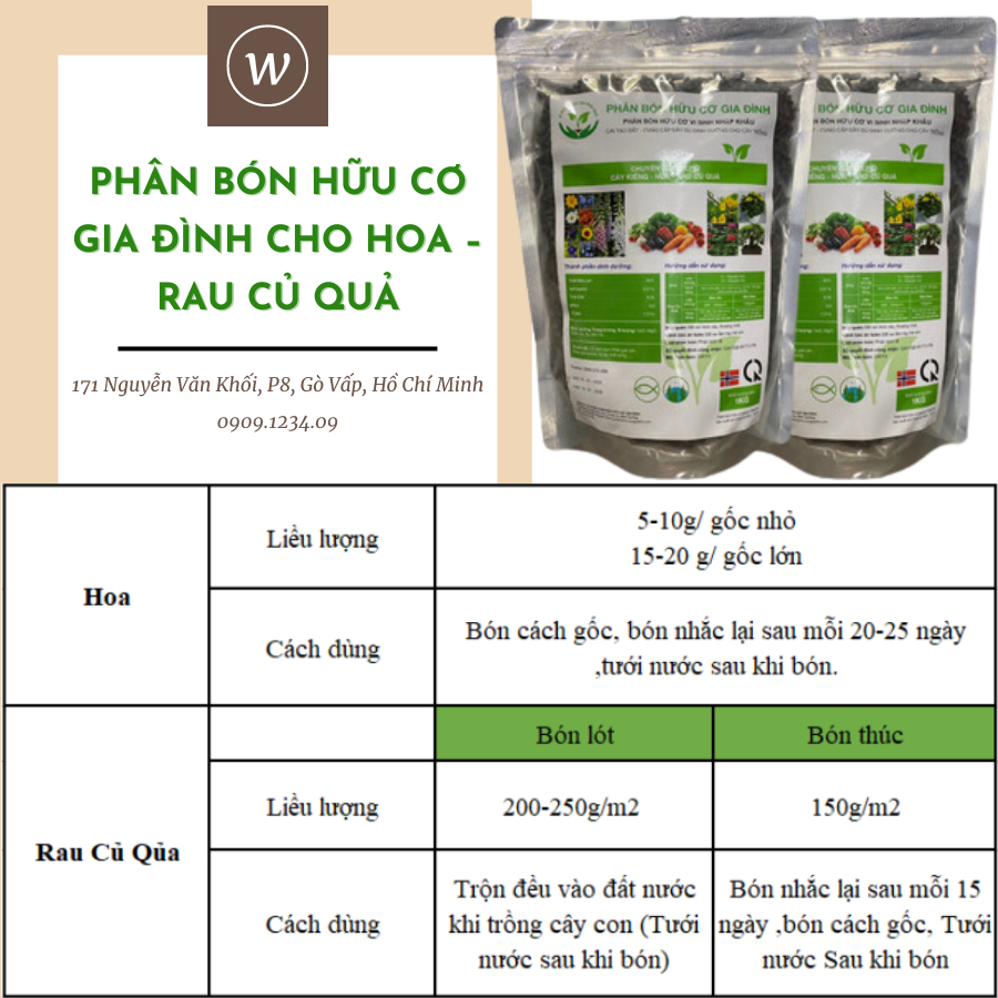 Phân bón hữu cơ Gia Đình cho hoa - rau củ quả 2