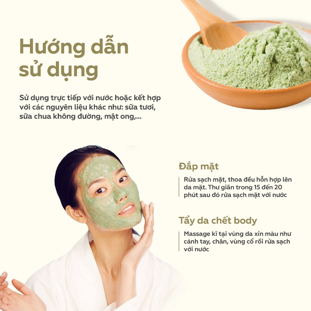Ảnh Bột Trà Xanh Đắp Mặt Nạ Hữu Cơ Umiha Nguyên Chất 40g | Green Tea Powder 100% Organic 2