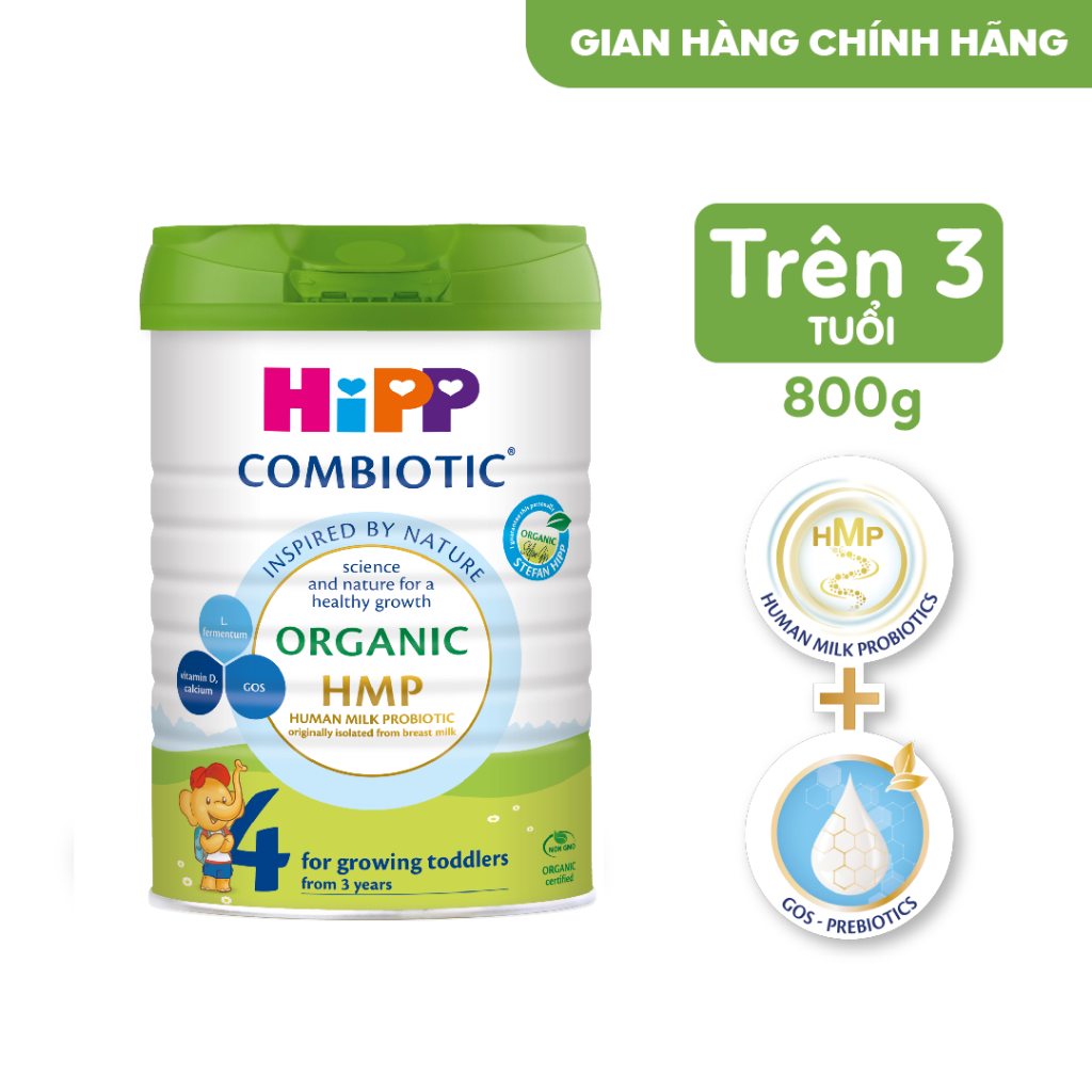 Ảnh Thùng 6 lon Sữa bột công thức HiPP 4 Organic Combiotic 800g dành cho trẻ từ 3 tuổi (6 lon x 800g) 1