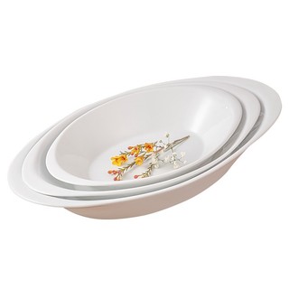 Đĩa bầu dục sâu lòng sứ trắng cao cấp Long Phương