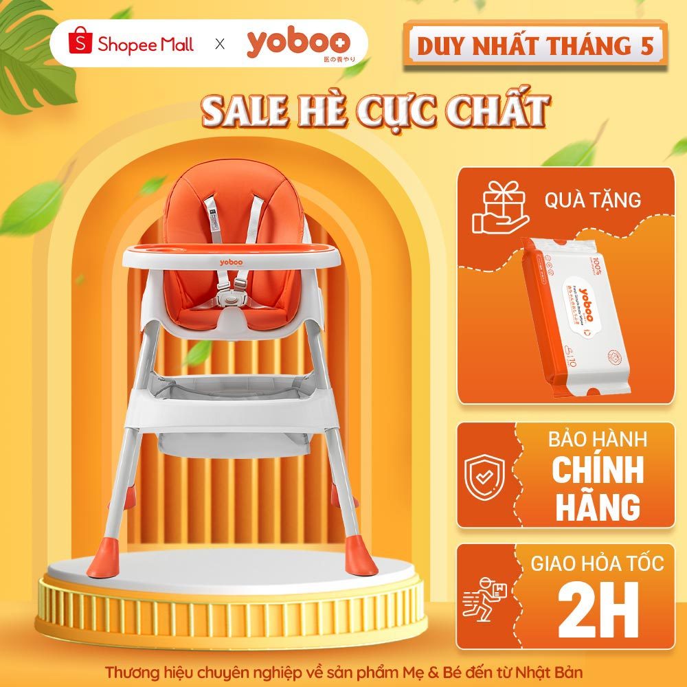 Ảnh Ghế ăn dặm cho bé Yoboo YB-0015 gồm khay ăn khay chứa đồ, điều chỉnh chiều cao ghế và độ rộng khay ăn - Hàng chính hãng 1
