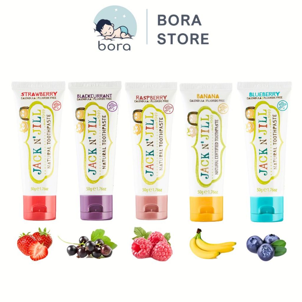 Kem đánh răng cho bé hữu cơ Jack N’ Jill Úc Organic chính hãng, cho bé trên 6 tháng, có thể nuốt