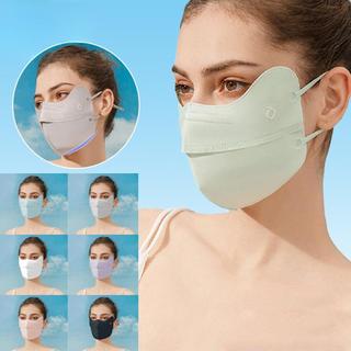 Khẩu trang chống tia UV, khẩu trang vải không dệt chống nắng che gò má UPF50+ màu pastel thời trang