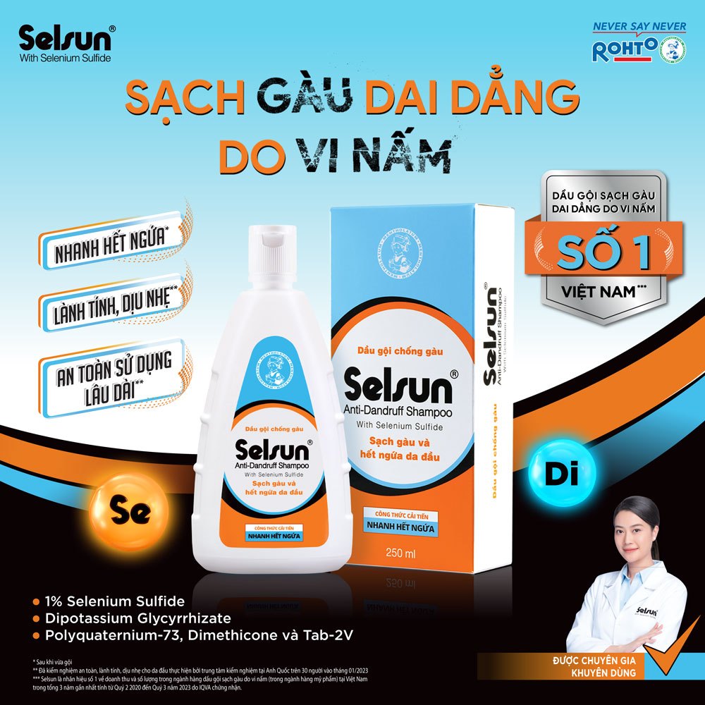 Ảnh Dầu gội Selsun chống gàu, sạch gàu & hết ngứa da đầu Selsun Anti-Dandruff Shampoo 250ml 4