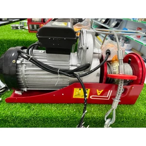 tời điện 220v đủ loại 300, 600kg, 1200kg có sẵn dây cáp móc như hình dùng làm thang nâng hàng....