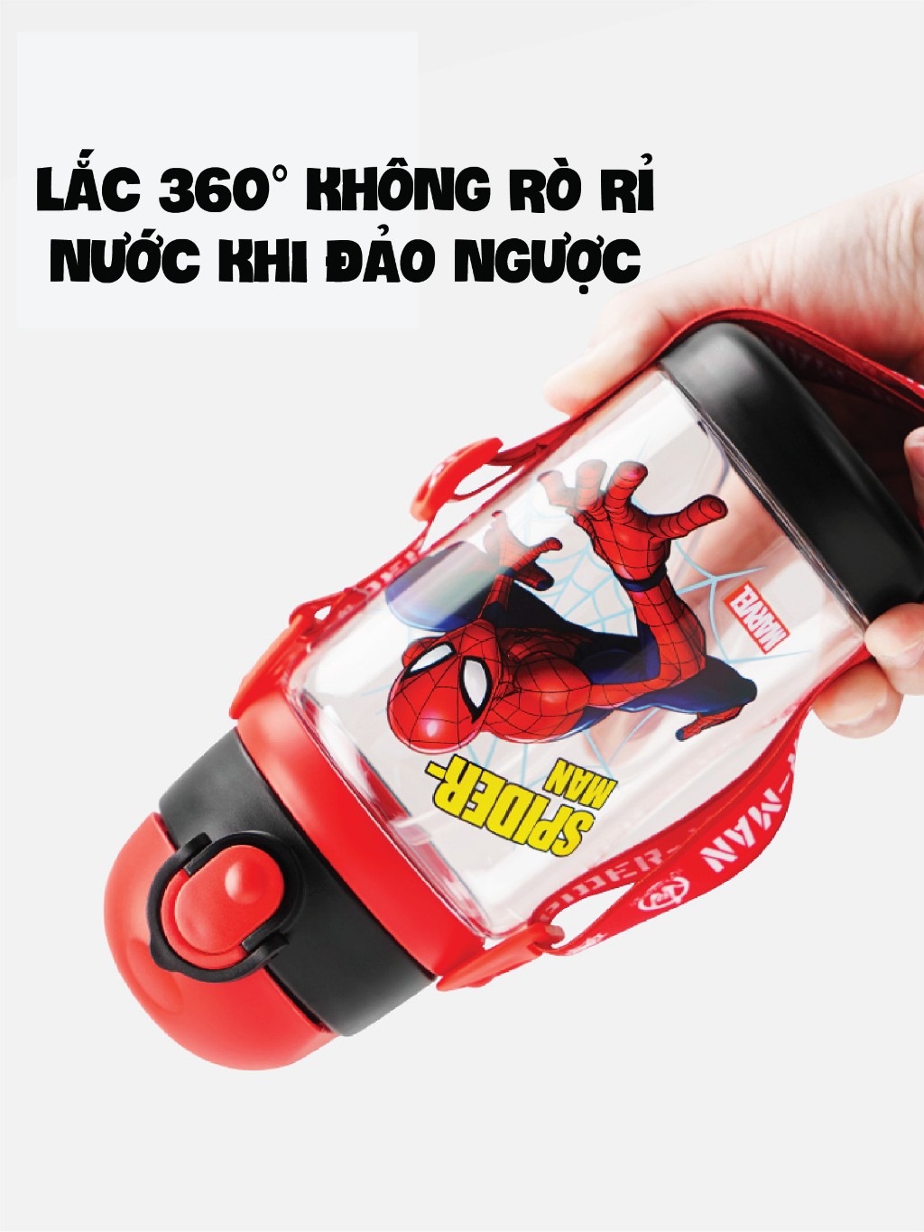 Ảnh Bình uống nước cho bé 1989KIDS chất liệu tritan an toàn cho bé,Bình nước siêu nhân elsa cho trẻ em 2 nắp tiện lợi 2