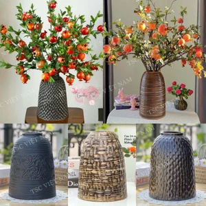Bình Hoa Chuông Gốm Bát Tràng Cao Cấp - Lọ Hoa Decor Trang Trí Phòng Khách, Để Bàn Đẹp