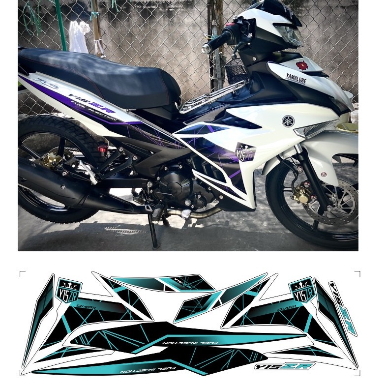 Tem rời EXCITER 150 mẫu y 15zr cao cấp chất liệu in 3 lớp PPF chống nước không phai màu.