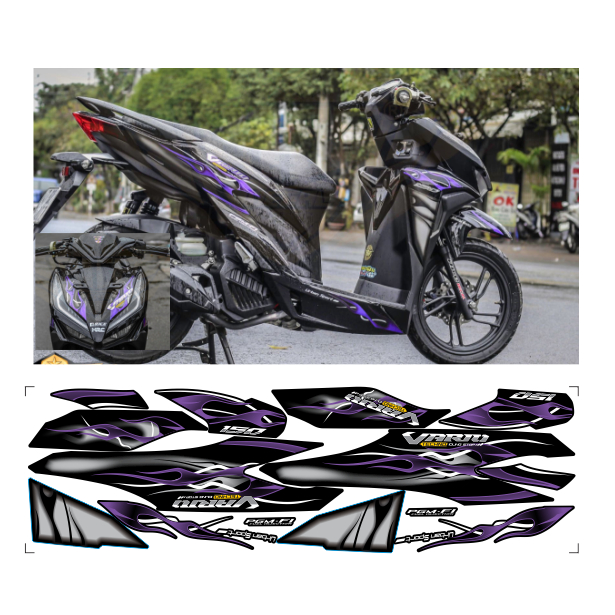 Tem rời VARIO 150 cao cấp chất liệu in 3 lớp PPF chống nước không phai màu.