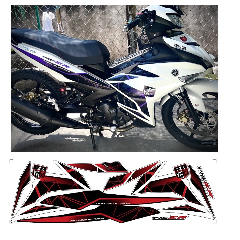 Tem rời EXCITER 150 mẫu y 15zr cao cấp chất liệu in 3 lớp PPF chống nước không phai màu.