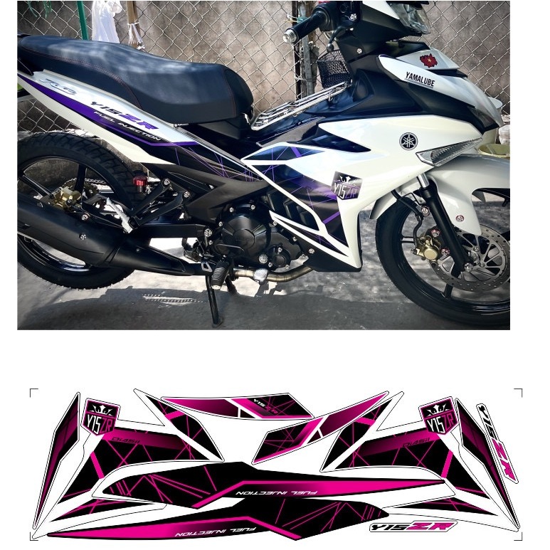 Tem rời EXCITER 150 mẫu y 15zr cao cấp chất liệu in 3 lớp PPF chống nước không phai màu.