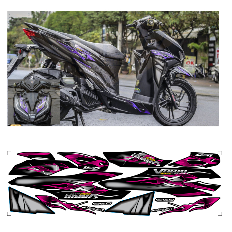 Tem rời VARIO 150 cao cấp chất liệu in 3 lớp PPF chống nước không phai màu.