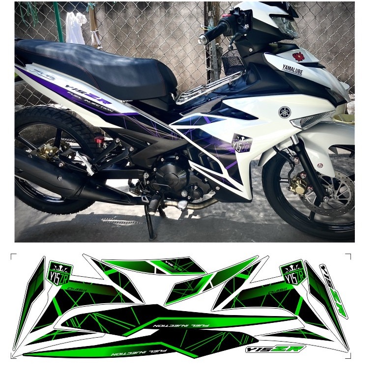 Tem rời EXCITER 150 mẫu y 15zr cao cấp chất liệu in 3 lớp PPF chống nước không phai màu.