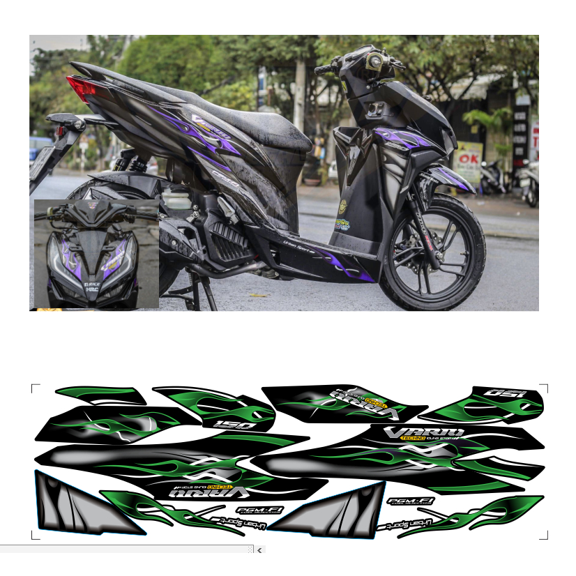 Tem rời VARIO 150 cao cấp chất liệu in 3 lớp PPF chống nước không phai màu.