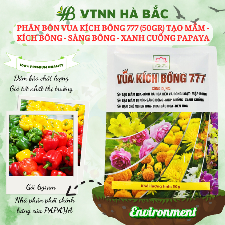 Phân Bón Lá Vua Kích Bông 777 (Gói 50gram) Tạo Mầm Hoa - Kích Bông