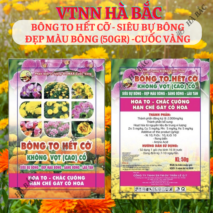 Phân Bón Lá Bông To Hết Cỡ - Siêu Bự Bông 50gram - Phân Bón Cuốc Vàng