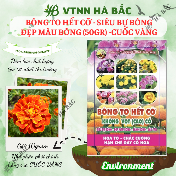 Phân Bón Lá Bông To Hết Cỡ - Siêu Bự Bông 50gram - Phân Bón Cuốc Vàng