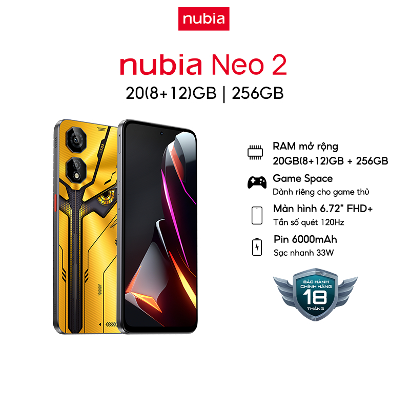 Ảnh Điện thoại Gaming Nubia Neo 2 |20(8+12)GB/256GB | 6.72'' 120Hz| Trigger Kép| Sạc nhanh 33W 2