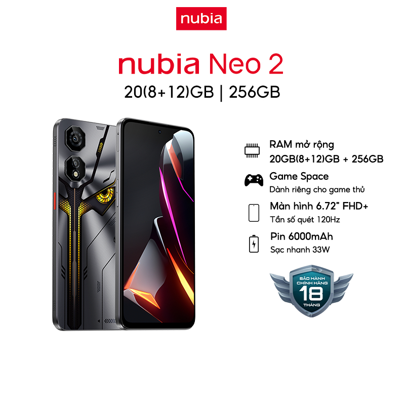 Ảnh Điện thoại Gaming Nubia Neo 2 |20(8+12)GB/256GB | 6.72'' 120Hz| Trigger Kép| Sạc nhanh 33W 3