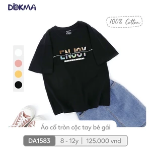 Áo Cotton Cộc Tay Dokma Bé Gái DA1583 DA2964