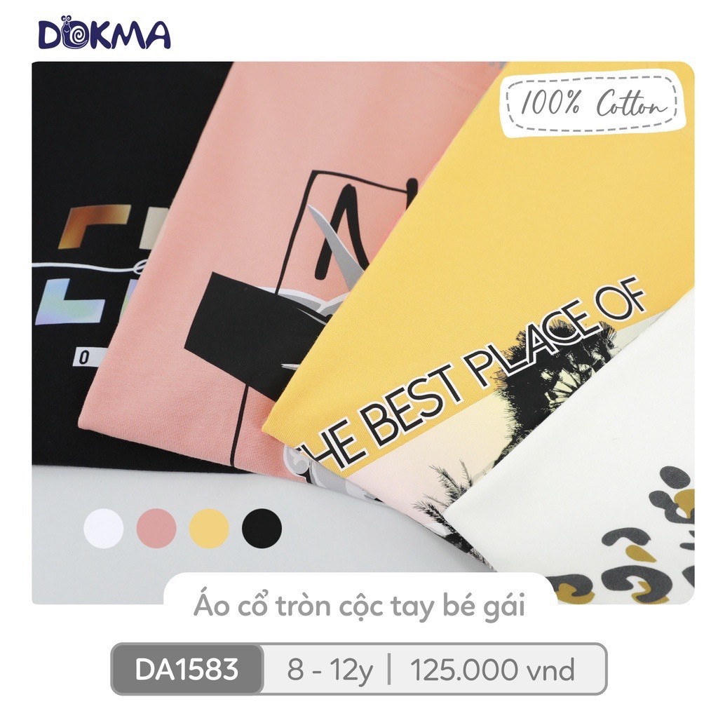(25-42kg, 8-12Y) Áo Cotton Cộc Tay Dokma Bé Gái DA1583 DA2964