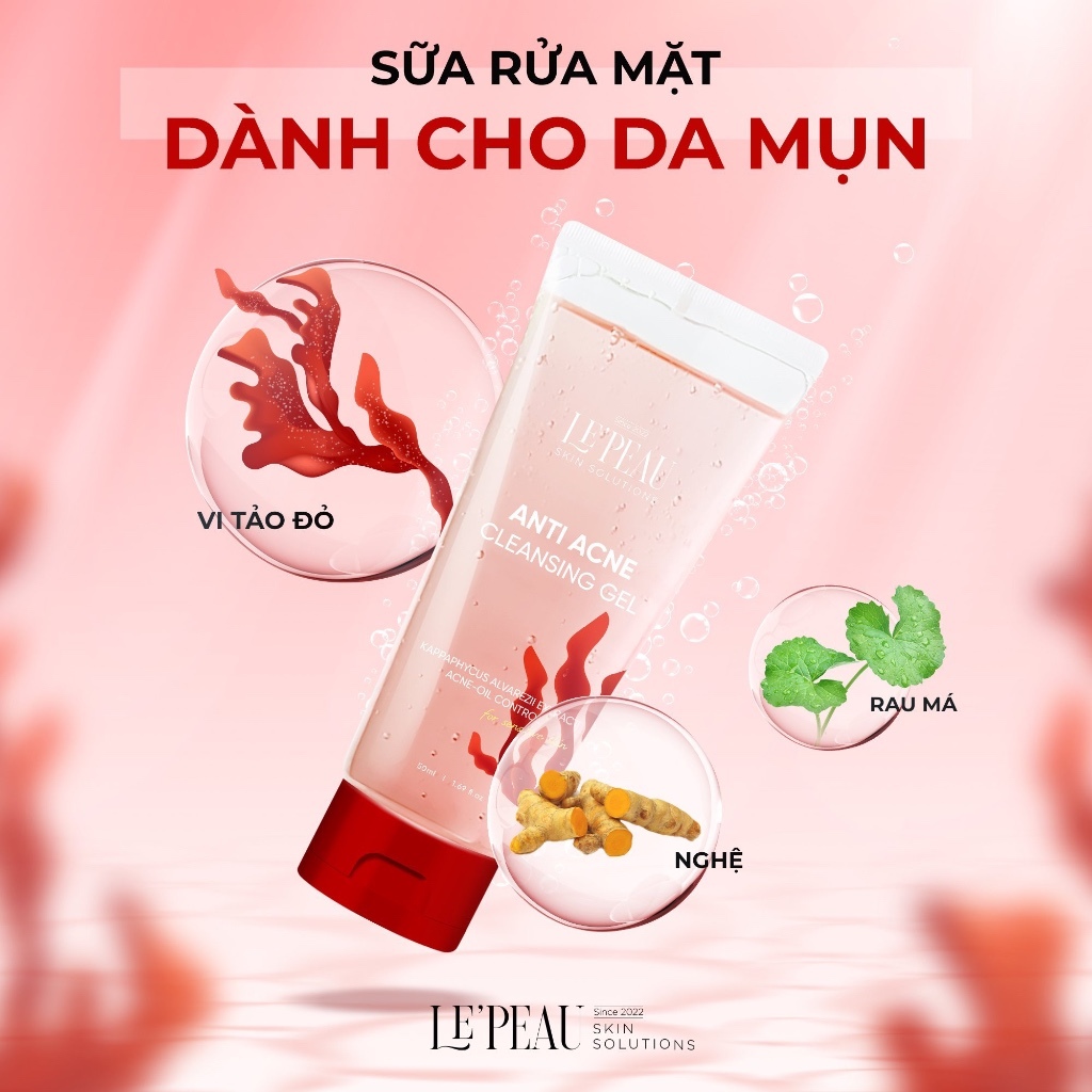 Ảnh Sữa rửa mặt anti acne hỗ trợ giảm mun, ngăn ngừa mụa, làm sạch sâu - LE'PEAU 3