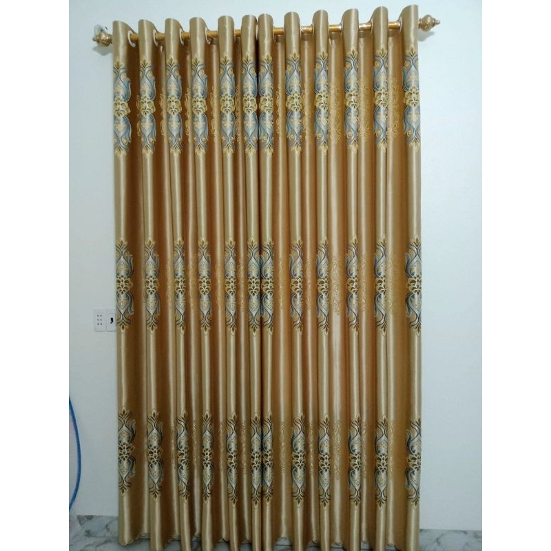 Gấm  3D màu  vàng bông cổ điển  giá của  1 tấm  rèm  căng thẳng  ( chua bao gồm  thanh  treo)cản nắng 90%