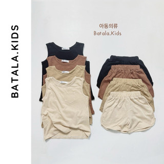 Bộ đồ mùa hè cho bé BATALA KIDS, Set quần áo cotton cho bé trai bé gái kiểu Hàn Quốc