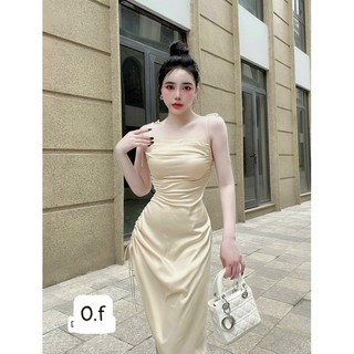 VÁY LỤA 2S DÁNG DÀI RÚT SƯỜN VẠT CHUẨN ẢNH MẪU MẶC