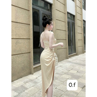 VÁY LỤA 2S DÁNG DÀI RÚT SƯỜN VẠT CHUẨN ẢNH MẪU MẶC