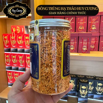 Nấm Đông trùng hạ thảo sấy khô thăng hoa, sợi vụn 50g. Đông trùng hạ thảo Huy Cương ngâm rượu, ngâm mật ong, pha trà