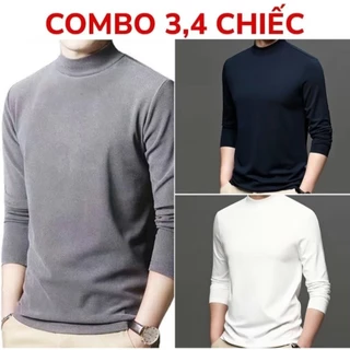 Combo 3 Áo Giữ Nhiệt Nam HML Lót Lông Dày Ấm Trắng Đen Xám