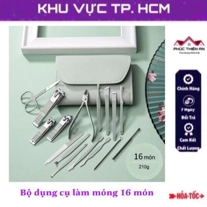 Bộ dụng cụ làm móng 16 món kèm túi da đựng - tiện dụng, siêu bền
