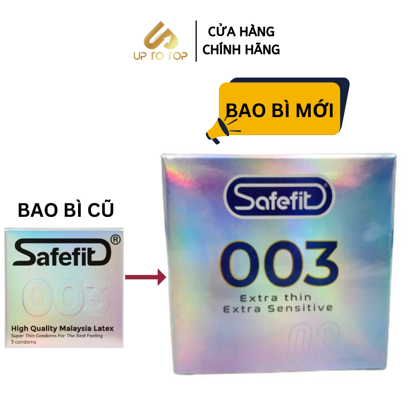 Ảnh Bao Cao Su SAFEFIT 003 Siêu Mỏng Ôm Trọn Hộp 12 Bao + Tặng Hộp 3 Bao 2