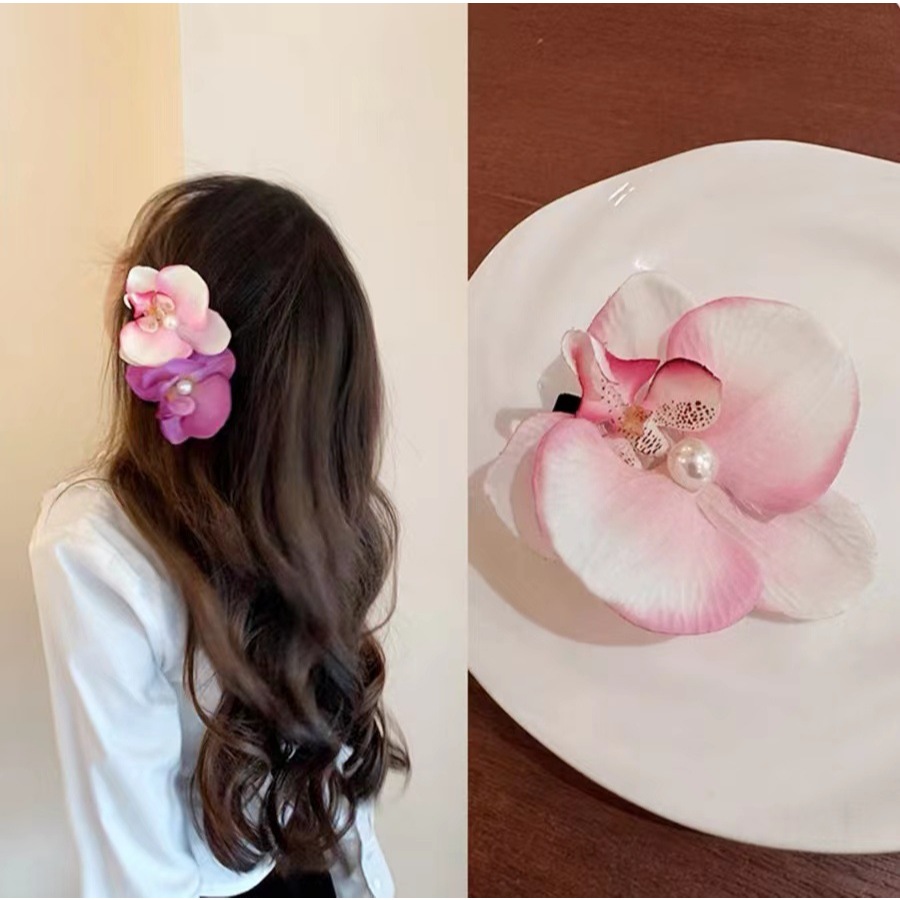 Product image Kẹp tóc mái hoa sứ hoa lan hoa hồng giá rẻ iLita cặp bấm hình hoa cho nữ đẹp vintage Hàn Quốc dễ thương hottrend 2024 1