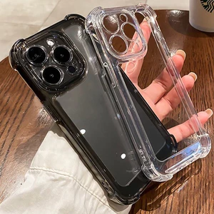 Ốp lưng iphone TPU Silicon Mềm Bảo Vệ Bốn Góc Màu Trong Suốt Siêu Chống Sốc 7plus/8plus/xs/6/11/12/13/14/pro//promax